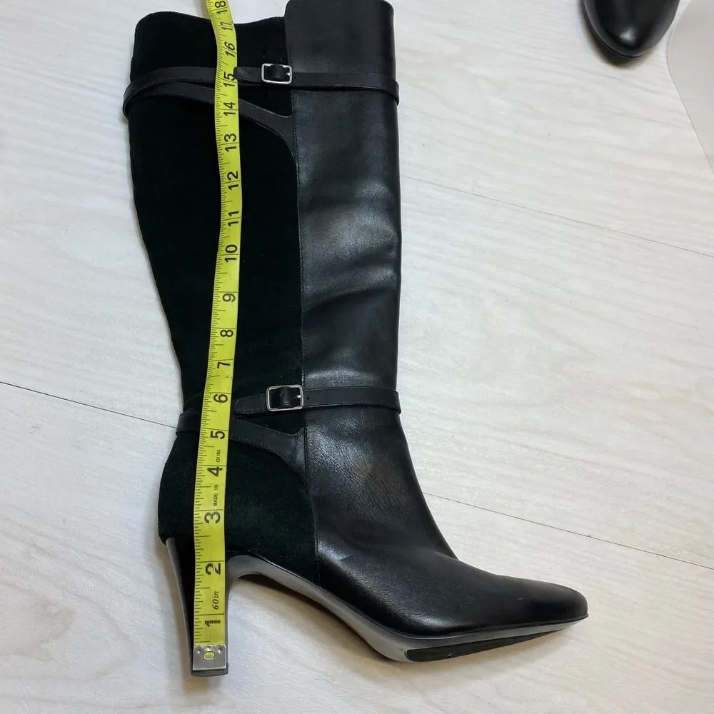 Lauren Ralph Lauren Sabeen Knee High Boots Women's Size 6.5 Black Leather Zipper